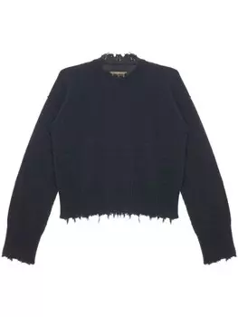 Uma Wang кашемировый джемпер с эффектом потертости, серый