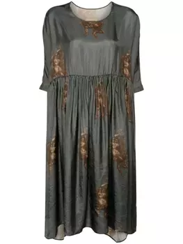 Uma Wang платье Agnus с графичным принтом, синий