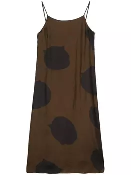 Uma Wang платье миди Anaya с абстрактным принтом, коричневый