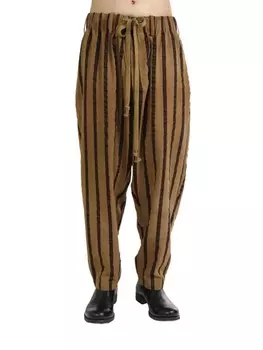 Uma Wang полосатые свободные брюки, коричневый