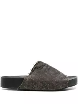 Uma Wang шлепанцы из канваса, зеленый