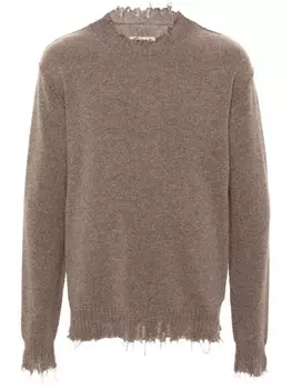 Uma Wang свитер с эффектом потертости, коричневый