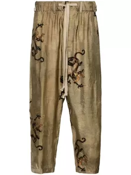 Uma Wang зауженные брюки с принтом, нейтральный цвет