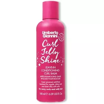 Umberto Giannini Curl Jelly Shine Увлажняющий несмываемый кондиционер для локонов, волн и локонов — термозащита Vegan Curl и праймер для кудрей 180 мл