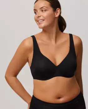 Уменьшающий бюстгальтер без подкладок на широких бретелях Ysabel Mora, черный