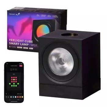 Умная лампа YEELIGHT Cube — светильник Gaming Cube Spot и базовая станция WLAN, матовый черный, новинка