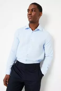 Умная рубашка узкого кроя с длинными рукавами из корзинчатой ткани Burton, синий