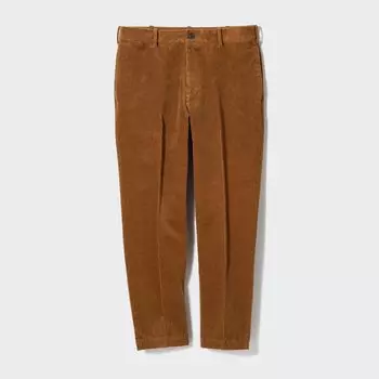 Умные брюки до щиколотки (Вельвет) UNIQLO, коричневый