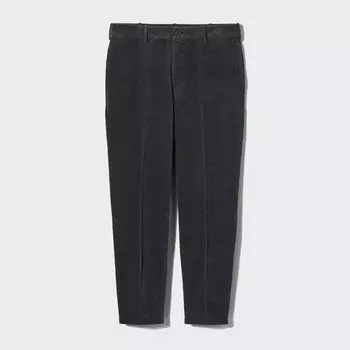 Умные брюки до щиколотки (Вельвет) UNIQLO, темно-серый