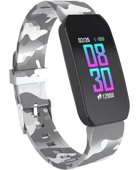 Умные часы Active унисекс, серый камуфляжный силиконовый ремешок, 44 мм iTouch