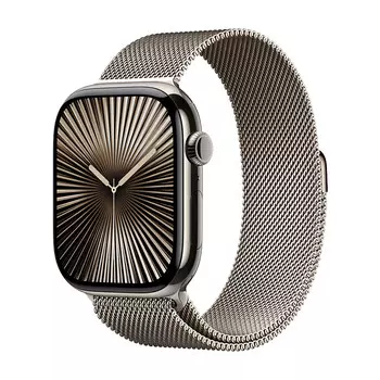 Умные часы Apple Watch Series 10 (GPS+Cellular), 46мм, Natural Titanium Case/Natural Milanese Loop Natural - M/L