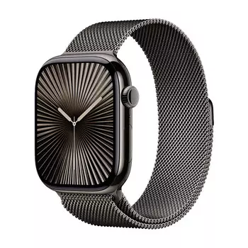 Умные часы Apple Watch Series 10 (GPS+Cellular), 46мм, Slate Titanium Case/Stainless Steel Milanese Loop Slate - S/M