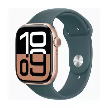 Умные часы Apple Watch Series 10 (GPS), 46 мм, Rose Gold Aluminum Case/Lake Green Sport Band - M/L