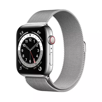 Умные часы Apple Watch Series 6 (GPS + Cellular), 40 мм, Silver Stainless Steel Case/Silver Milanese Loop