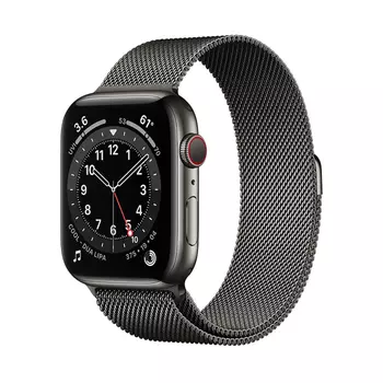 Умные часы Apple Watch Series 6 (GPS + Cellular), 44 мм, Graphite Stainless Steel Case/Graphite Milanese Loop