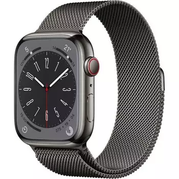 Умные часы Apple Watch Series 8 (GPS + Cellular), 45 мм, Graphite Stainless Steel Case/Graphite Milanese Loop - One Size