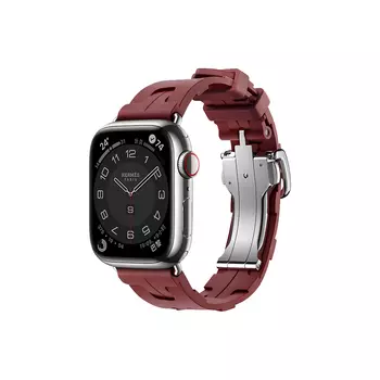 Умные часы Apple Watch Series 9 Hermes (GPS + Cellular), 41мм, Silver Case/Rouge H Kilim Single Tour