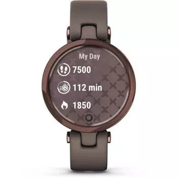 Умные часы Garmin Lily Classic, 1", Bluetooth, корпус цвета Paloma, темно-бронзовый безель, итальянский кожаный ремешок