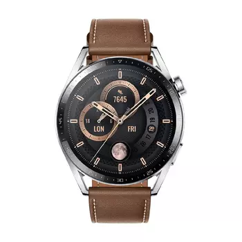 Умные часы Huawei Watch GT 3, (JPT-B19V), 46 мм, Bluetooth, серебристый/коричневый