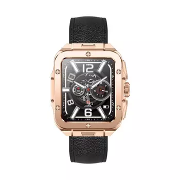 Умные часы Swiss Military Alps 2, (SM-Alps2-RGFrame-BKLeatherSt), 1.85", Bluetooth, розовое золото/черный