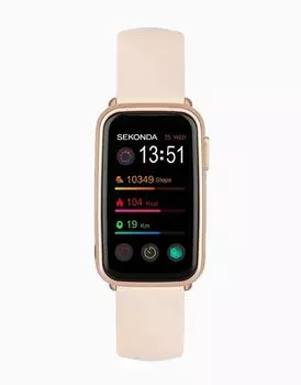 Умные часы Track унисекс 26 мм в розовом цвете Sekonda