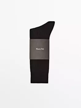 Умные носки в рубчик Massimo Dutti, черный