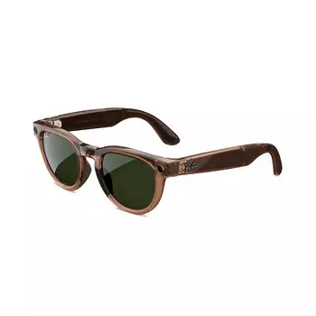 Умные очки Ray-Ban Meta Headliner, Low bridge, Shiny Warm Stone/Green