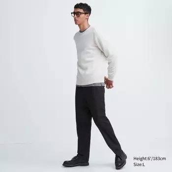 Умные шерстяные брюки длиной до щиколотки (длинные) Uniqlo, черный