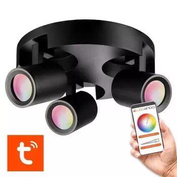 Умный потолочный светильник Nirual из 3 частей - черный - вкл. светодиодные лампы Tuya GU10 - умные споты - потолочный спот - потолочный спот Ledando