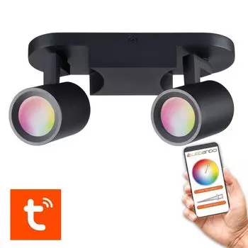 Умный потолочный светильник Nirual с 2 лампами - черный - вкл. лампу Tuya LED GU10 - 2 лампы - точечный светильник - потолочный точечный светильник - потолочный точечный светильник Ledando
