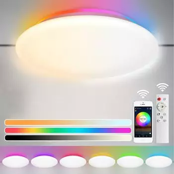 Умный светодиодный потолочный светильник, 28 Вт, с регулируемой яркостью, RGB CCT, Wi-Fi, потолочный светильник с пультом дистанционного управления, совместимый с Alexa Google Home lapalife