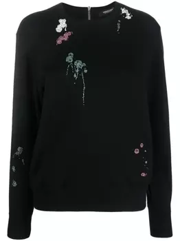 Undercover bead-embellished cotton blouse, черный