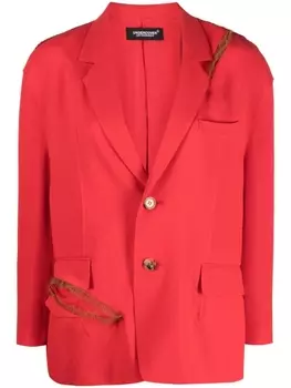 Undercover блейзер свободного кроя с эффектом потертости, красный