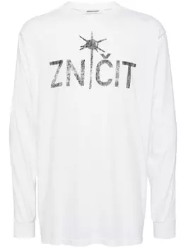 Undercover футболка с длинными рукавами и надписью, белый