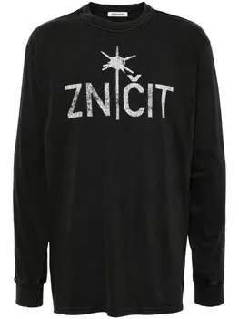 Undercover футболка с длинными рукавами и надписью, нейтральный цвет