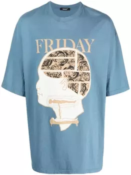 Undercover футболка с графичным принтом, синий
