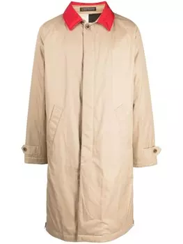 Undercover плащ с контрастным воротником из коллаборации с Fragment, нейтральный цвет