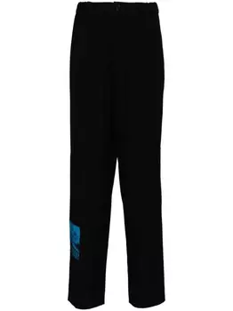 Undercover прямые брюки с графичным принтом, черный