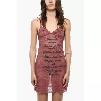 UNDERWEAR Вышитое кружевное платье-комбинация Dsquared2, Multicolor