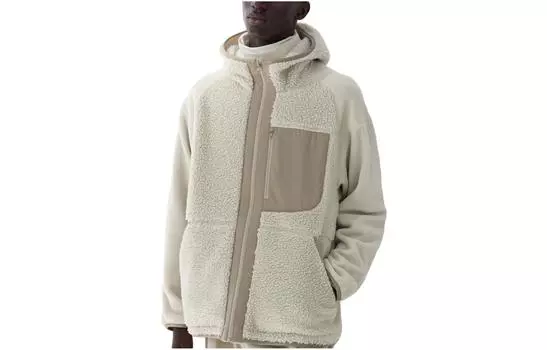 Флисовая толстовка Uniqlo x White Mountaineering на молнии с капюшоном, 30 кремовый