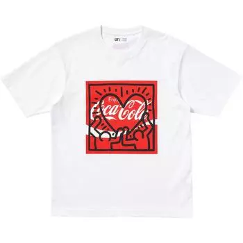 UNIQLO Футболка Coca Cola X Keith Haring X Keith Haring X Coca Cola, белые, унисекс