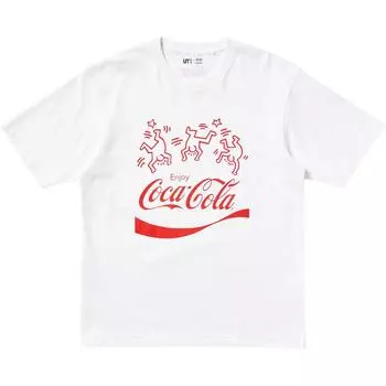 UNIQLO Футболка Keith Haring X Coca Cola X Keith Haring X Coca Cola, белые, унисекс
