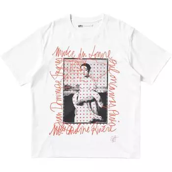 UNIQLO Футболка Louvre X Camille Henrot Collaboration, белые, унисекс