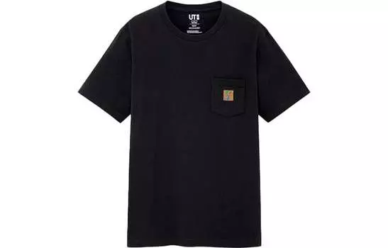 Футболка унисекс UNIQLO с накладным карманом, черный