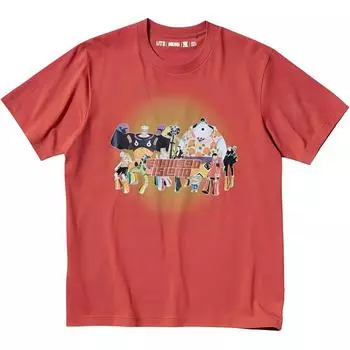 UNIQLO Футболка унисекс из коллаборации с HAIZEIWANG LIANMINGKUAN, темно-оранжевая