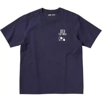 UNIQLO Футболка унисекс темно-синяя из x GUAISHOU8HAO LIANGKUAN