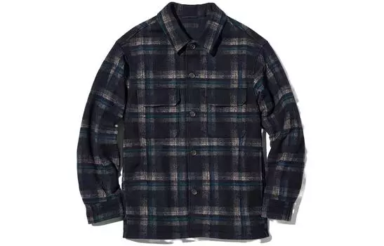 Рубашка Unisex Uniqlo Checked Overshirt, 68 синий