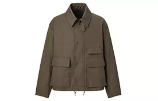 Утилитарная короткая куртка UNIQLO Unisex, 56 оливковый