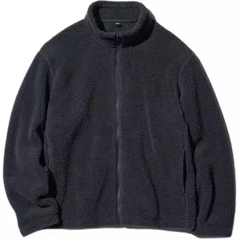 UNIQLO Пальто на бархатной основе, унисекс, темно-серое