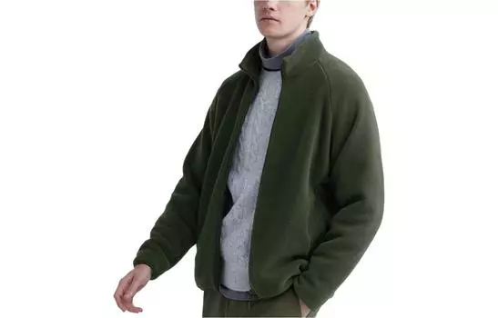 UNIQLO Пальто на бархатной основе унисекс темно-оливкового цвета